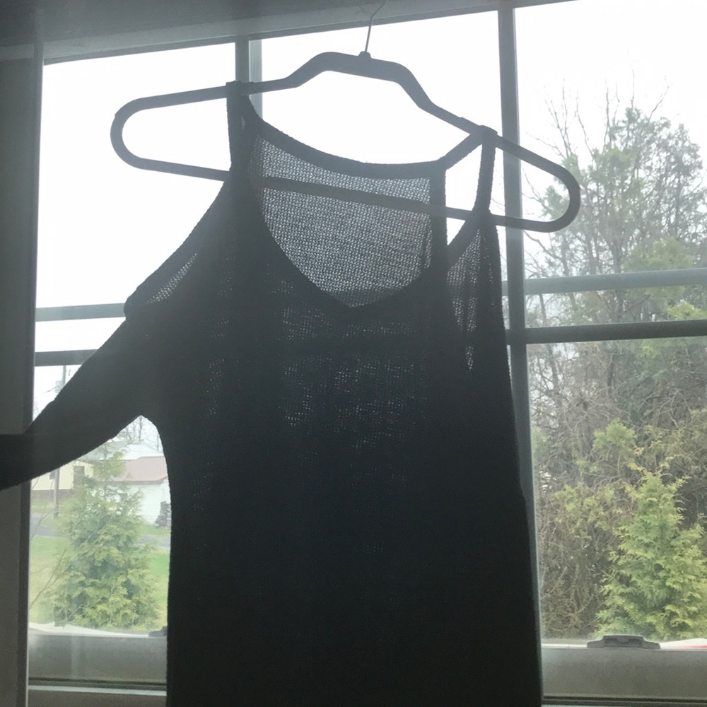 Black cold shoulder shirt